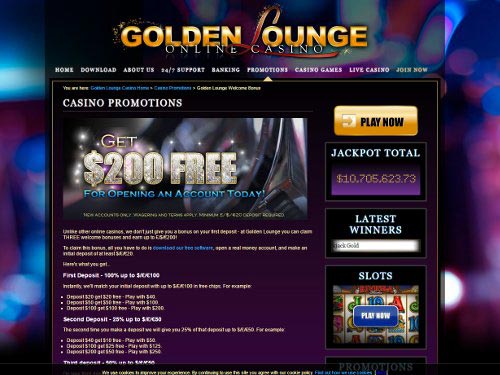 Golden Lounge Casino Welcome Bonus