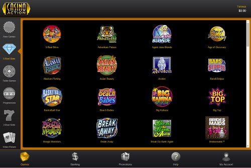 Casino Action Mobile Lobby