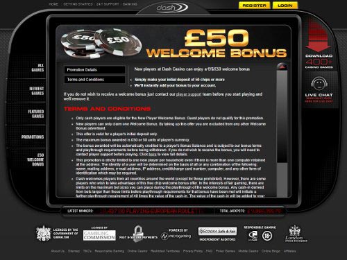 Dash Casino Welcome Offer
