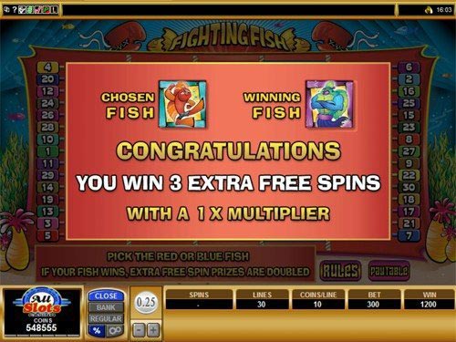 Fighting Fish Slot Bonus Feature Win