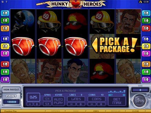 Sneak a Peek Hunky Heroes Slot Bonus Game