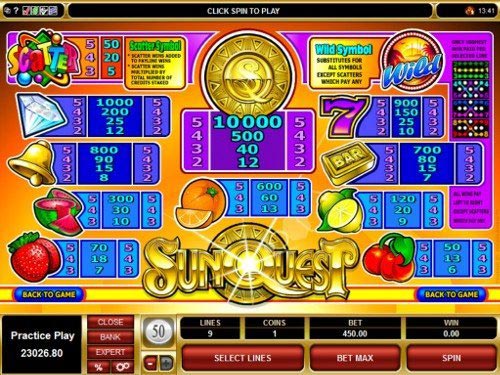  SunQuest Slot Paytable