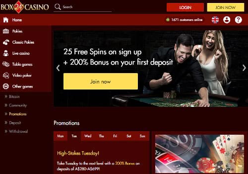 Box24 Casino Home