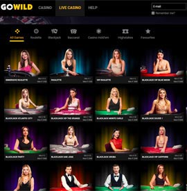 live dealers GoWild Casino