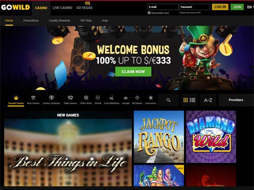 GoWild Casino Home