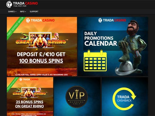 Trada Casino Promotions Page